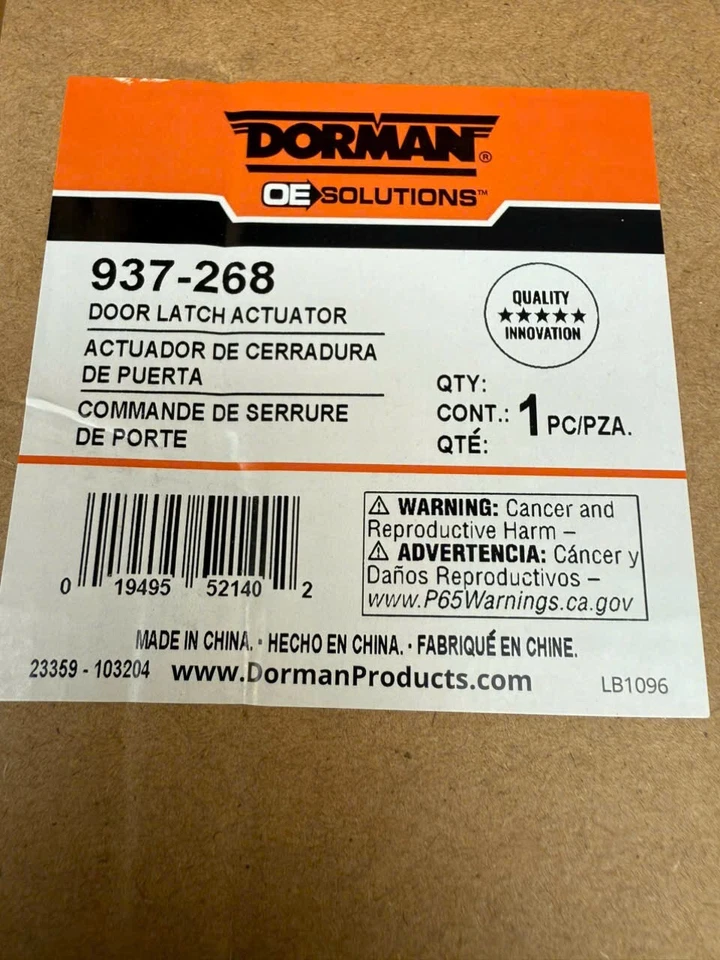 Actuador de cerradura de puerta integrado DORMAN 937-268 para 08-15 Nissan Rogue Rogue Select Foto 2 de 2