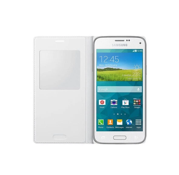 Funda abatible de neopreno Samsung EF-CG800BW para Samsung Galaxy S5 Mini blanca Foto 3 de 3