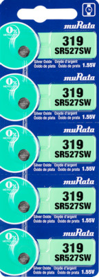Murata 319 (SR527SW) Silver Oxide Watch Battery (5 Count) - Replaces Sony 319