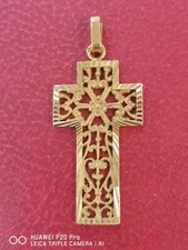 Croix ancienne or 18 carats double face