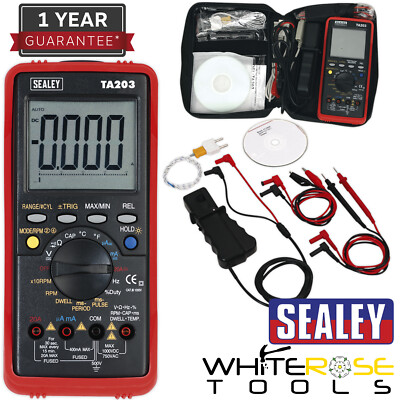 Sealey Digital KFZ Multimeter 15 Funktionen Balken Diagramm/PC Link