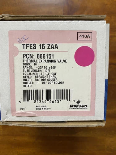 Emerson TFES 16 ZAA PCN: 066151 Thermal Expansion Valve 16 Ton