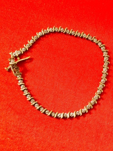 PULSERA ESTILO TENIS DIAMANTES ORO AMARILLO 10K 7" - Imagen 1 de 5