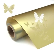 Glossy Gold Permanent Vinyl, Removable Vinyl, 12'' X 11FT Adhesive Vinyl, Dur...