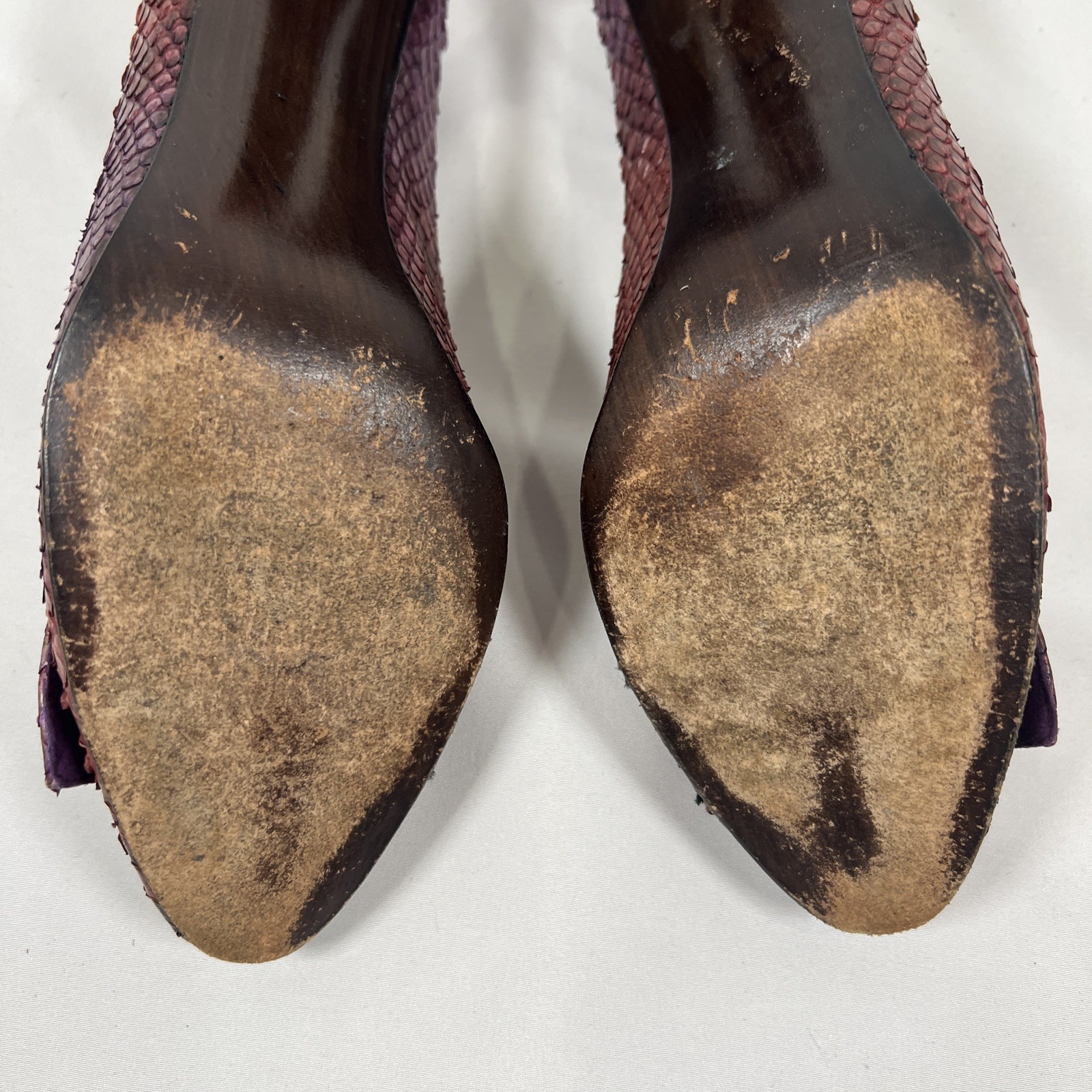 Stuart Weitzman Purple Pink Python Embossed Snake… - image 20