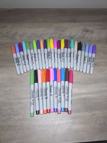 Lot Of 35 Sharpie Markers Fine & Ultra Fine Pen Permanent