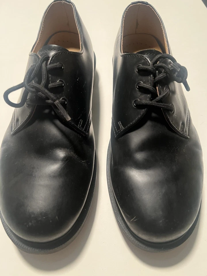 Doc Martens 1461 Oxford Derby Shoes Smooth Leather, US Size 9 Black Mono - Image 2 of 4
