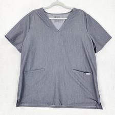 FIGS Scrub Top Womens XXL Gray Casma V Neck Technical Collection Medical Shirt