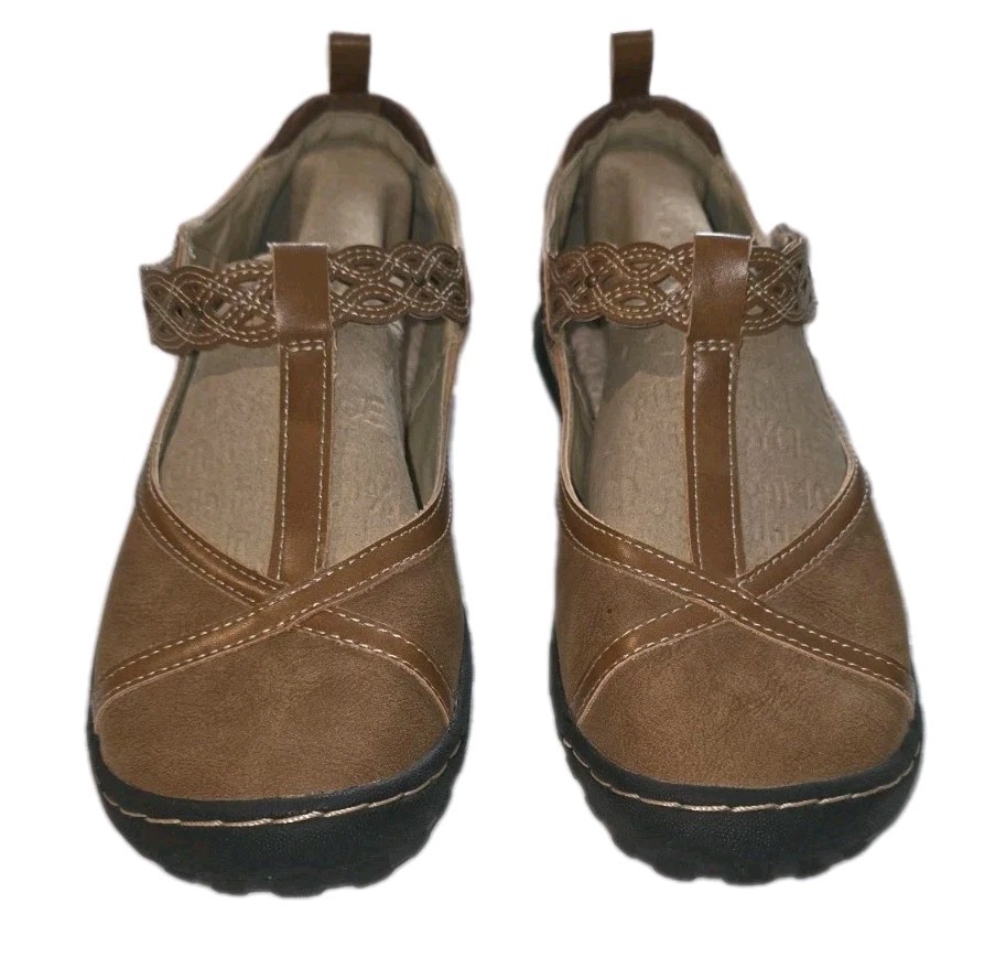 JBU By Jambu Memory Foam Buttercup Shoes Tan Strap Women's Size 6W