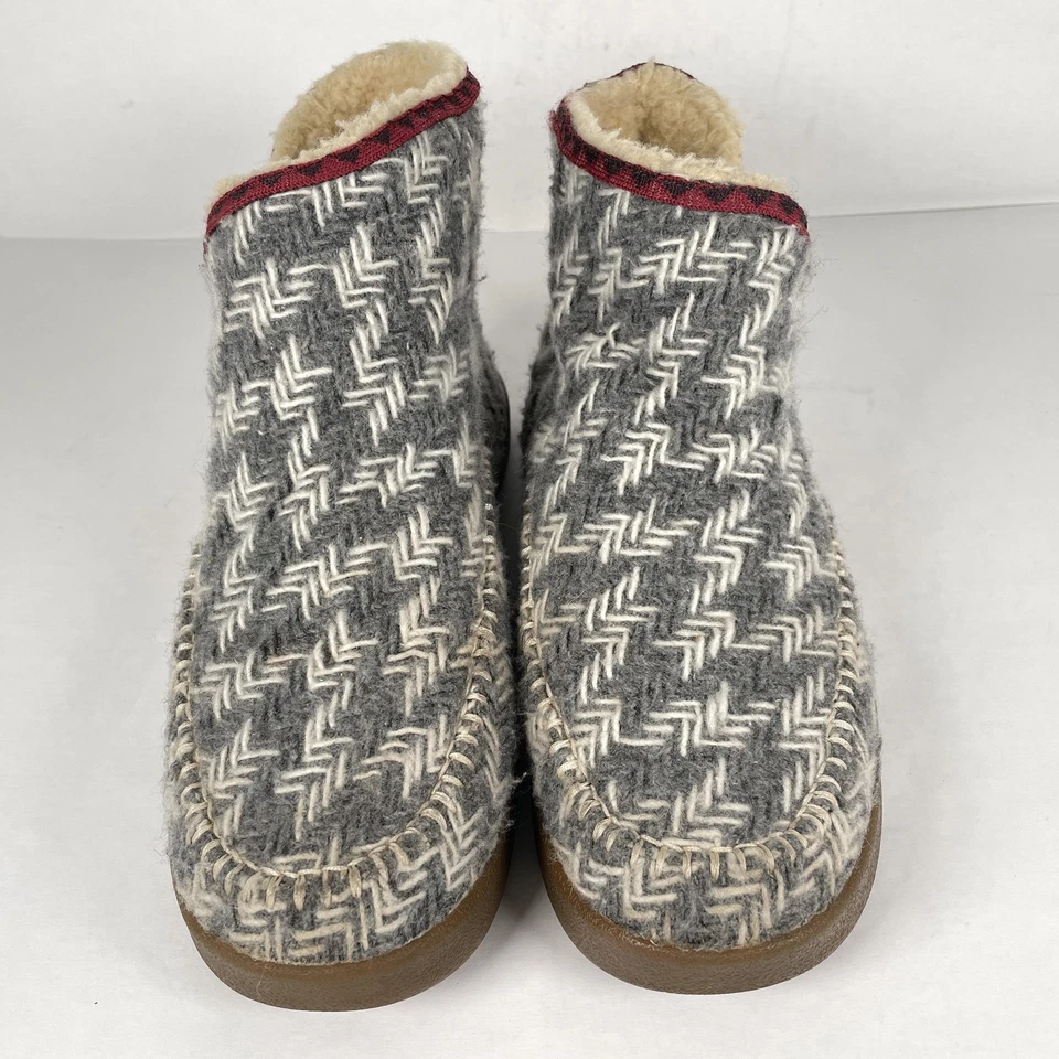 Sanuk Bonitos Zapatos Botah Para Mujer Talla 9 Gris Botín Zapatillas Sherpa Forradas Sin Cordones Foto 4 de 4