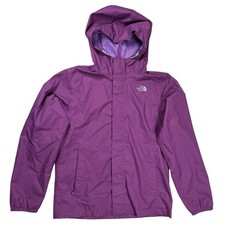 The North Face Girl's Purple Dryvent Rain Jacket Sz L 14/16 Windbreaker Hooded