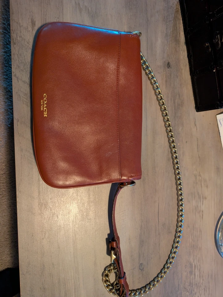 Bolso de hombro Coach Legacy de cuero con doble solapa reforzada 25361 marrón coñac Foto 3 de 4