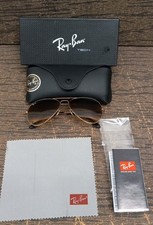 RAY BAN RB3025 Gold Aviator 58 mm Unisex Metal Sunglasses Italy