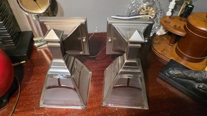 Two Murray Feiss Wall Lanterns Single Bulb Light Pair Satin Nickel Porch Lights