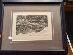 Eric Bealer Wood Etching Embossed 'Bear Footin' It'