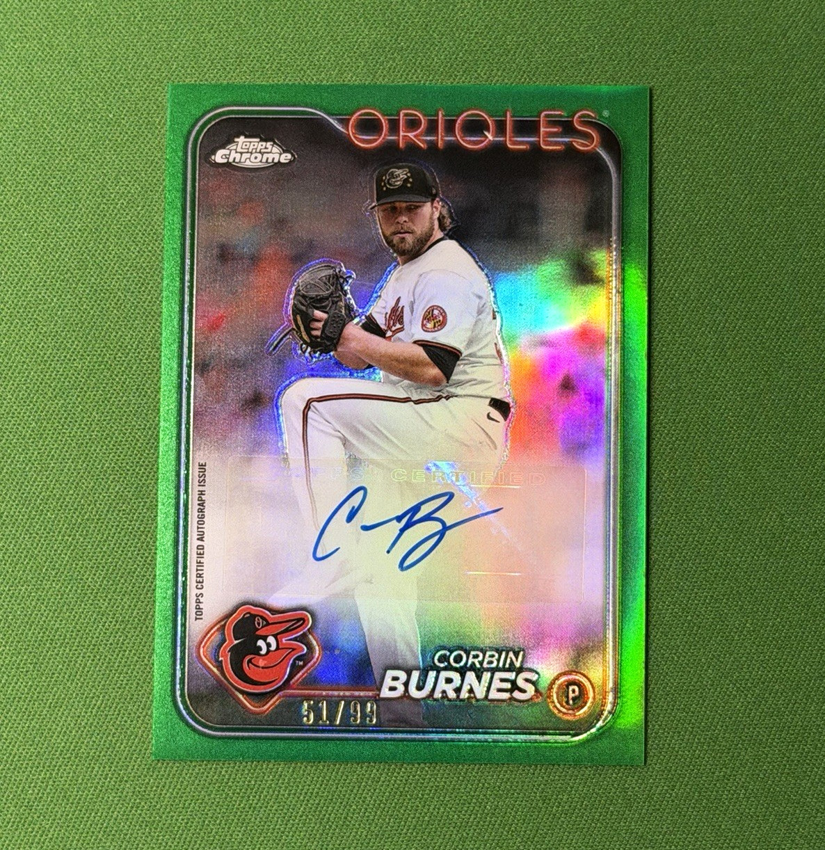 2024 Topps Chrome Corbin Burnes Orioles Auto /99 #AC-CB