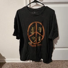Junk Food The Beatles Peace Sign Black Graphic T-Shirt Men's Large Band Tee