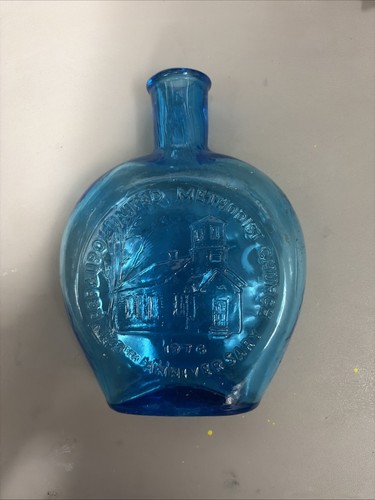Blue Vintage Bottle Methodist Church New Jersey 1974 1849