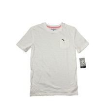 NWT Tommy Bahama Kids White Short Sleeve Pocket T Shirt Logo Tagged Size L 10 12