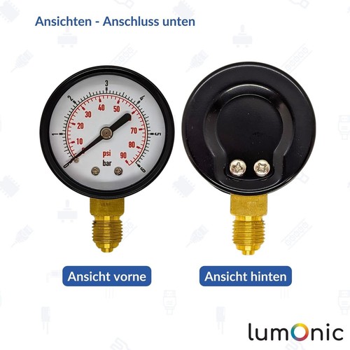 Manometer 0-6,0bar 1/4 Zoll Klasse 2,5 Anschluss unten Durchmesser 50mm Druckmes - Picture 3 of 8