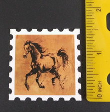 Beautiful Wild Horses Stamp Style Sticker AO