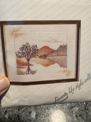 NIP Lanarte Fall Landscape Counted Cross Stitch on Linen