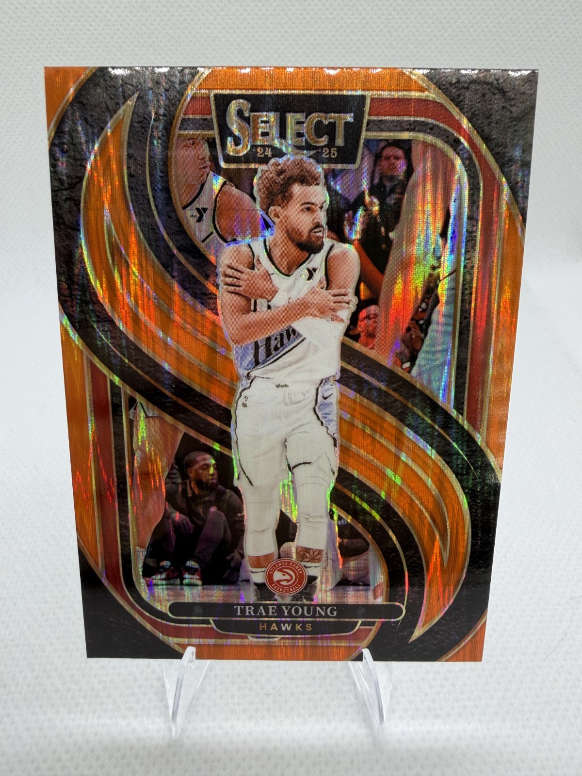 2024-25 Panini Select - Premier Level Trae Young #123 Orange Flash Prizm