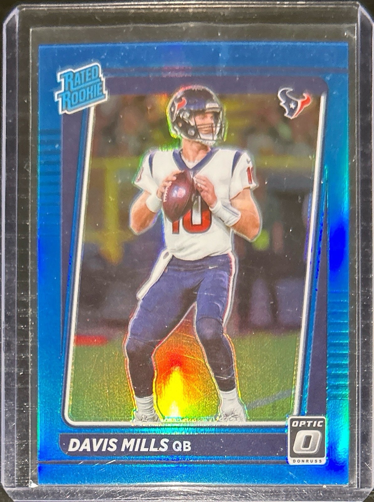 2021 Panini Donruss Optic - Rated Rookie Davis Mills #222 Aqua Prizm /299 (RC)