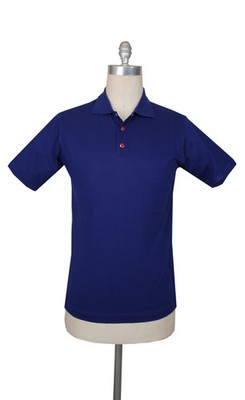 995 Kiton Blaues Einfarbiges Baumwoll Polo - (KT726254)