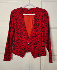 Vintag 100 Silk Single Button Blazer Blouse Jacket Long Sleeve Size S/M
