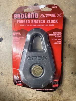 NEW BADLAND APEX Forged Snatch Block 12,000 LB Bi-Metal Bearing 58175