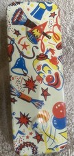 Vtg Tin Litho Unbranded Noise Maker Party Clowns Bells Music Note Stars Colorful