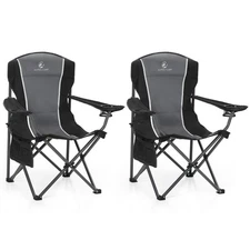 ALPHA CAMP Oversized Camping Folding Chair - Heavy Duty Steel Frame Support 3...