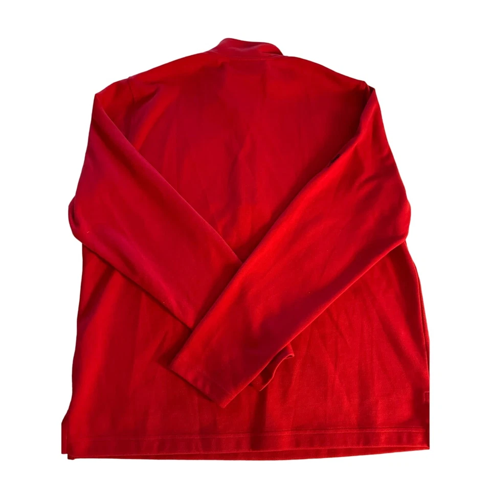 Ashworth 男式纯色半拉链高尔夫皮马修身套衫毛衣红色中号 — 第 3/4 张图片