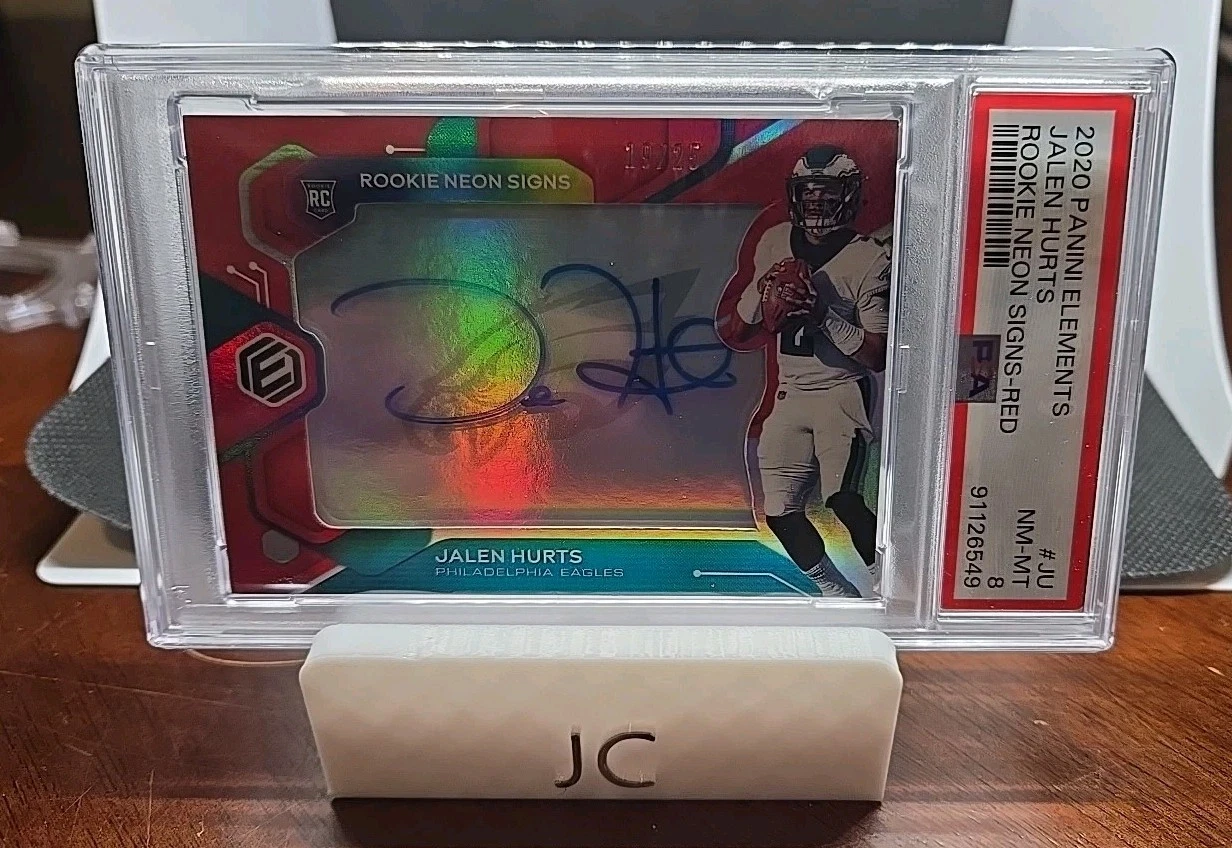 Jalen Hurts Panini Elements Rookie Neon Signs #JU Red