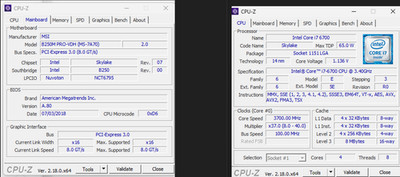 MSI B250M PRO-VDH (MS-7A70) + Intel i7-6700 CPU Combo (LGA1151)   Tested   I/O S