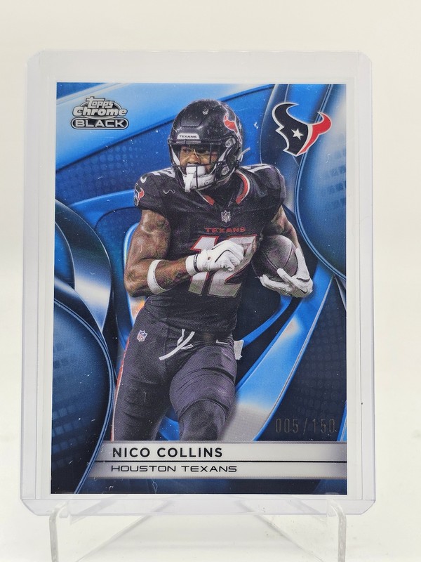 NICO COLLINS 2025 TOPPS CHROME BLACK BLUE REFRACTOR /150 #43 TEXANS Q6608