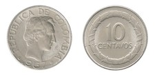Colombia 10 Centavos, 1967-1969, KM #226, Mint
