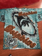 RARE Vintage 90s Miami Dolphins NFL Magic Johnson T Shirt Men  s Size Large