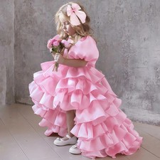 Elegant Cake Layer Party Baby Girls Dress Toddler Princess 1st Birthday Baptism