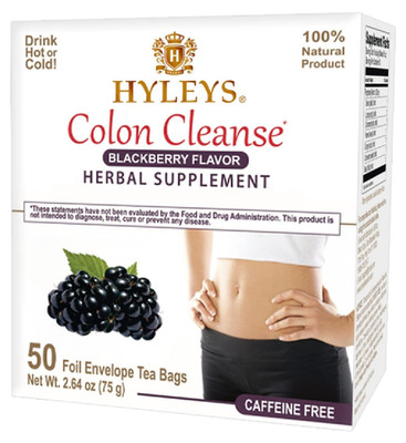 Colon Cleanse Tea, Blackberry Flavor - 50 Individually Wrapped Herbal Tea Bags -