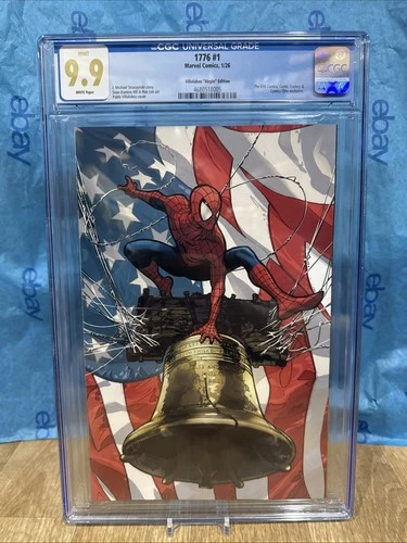 1776 #1 Cgc 9.9 Not 9.8 Graded Comic LOBOS Virgin Spider-man Liberty Bell USA ￼