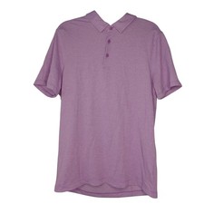 Lululemon Evolution Polo Shirt Men's Medium Purple Heathered Short Sleeve Preppy