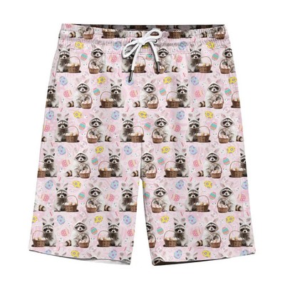 Funny Raccoon Easter Hawaiian Shorts