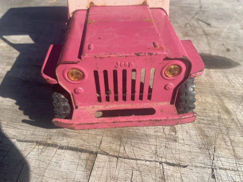 Vintage Tonka Pressed Steel Pink Surrey Jeep - Image 3 of 4