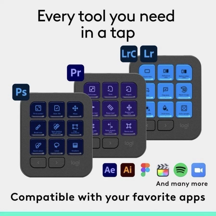 Logitech MX Creative Console, 9 Customizable Buttons with LCD Screens, Graphite - Image 4 of 4