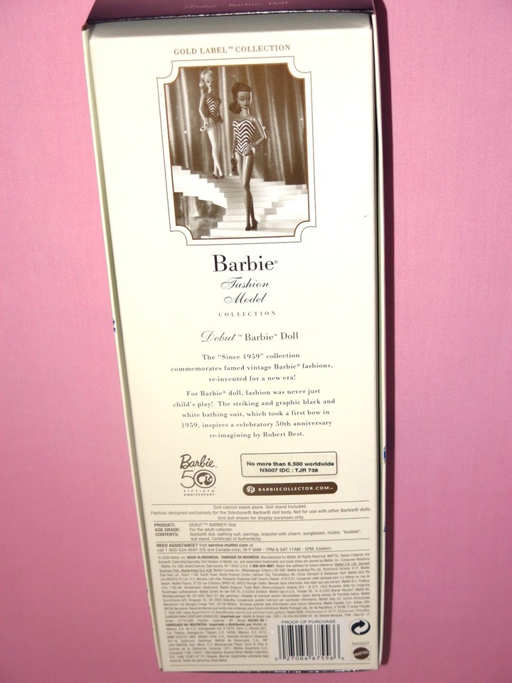Barbie Silkstone Collection 2008 – Debut – NRFB Indonésie – Poupée Collector Mattel