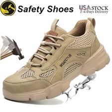 Mens' Sneakers Safety Work Shoes Steel Toe Anti-smash Boots Indestructible Shoes