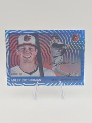 Adley Rutschman 2025 Topps Chrome Platinum #99 Blue Vibrations Refractor /150 