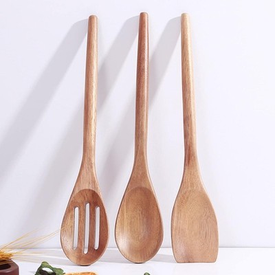 Delicate Wooden Utensils For Cooking, Set of 3, Wood Kitchen Utensils